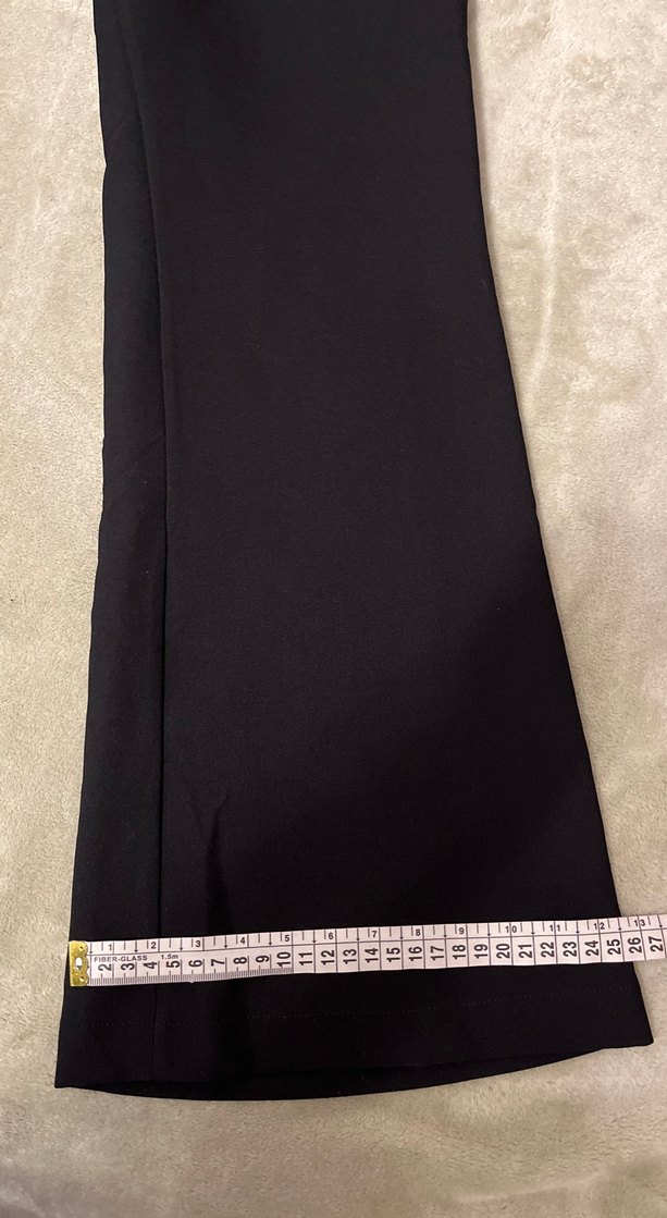 Düğmeli Siyah Kadın Kumaş Pantolon - Görsel 5