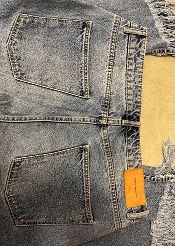 Gri Bol Kesim Kadın Denim Pantolon - Görsel 4