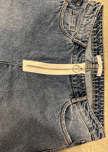 Gri Bol Kesim Kadın Denim Pantolon - Görsel 2