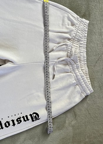 Kadın Beyaz Pamuklu Rahat Kesim Eşofman - Görsel 5