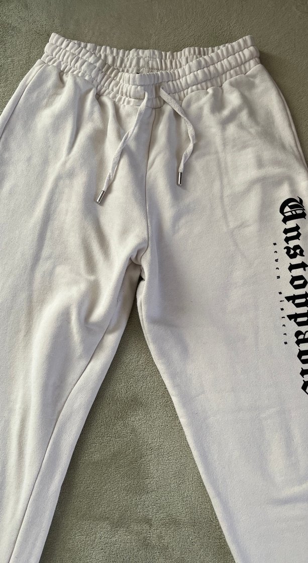 Kadın Beyaz Pamuklu Rahat Kesim Eşofman - Görsel 2