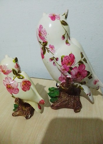 Renkli Çiçek Desenli Beyaz Baykuş Biblosu - Görsel 2