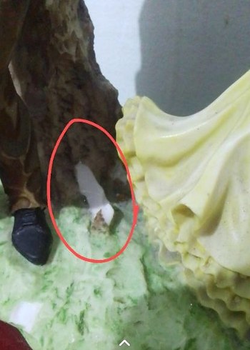 Renkli Bej Figürin Çift Heykeli - Görsel 7