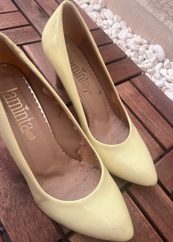 Zara Butter yellow sarı Topuklu Kadın Ayakkabı