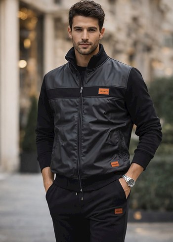 Hermes deri görünümlü lüks eşofman takımı - Görsel 2