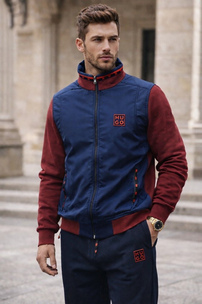 Hugo Boss Hakim yaka üç iplik eşofman takımı - Görsel 2