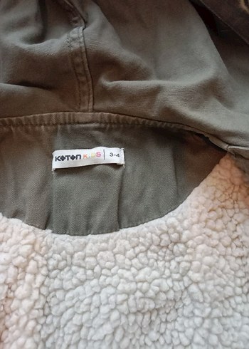 Haki Kapüşonlu Kürk Detaylı Kız Mont - Görsel 3