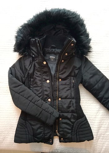 Siyah Kürklü Kadın Kışlık Mont - Görsel 3