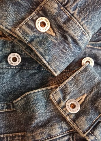 Kürklü Kadın Kot Ceket, Rahat Kesim - Görsel 4