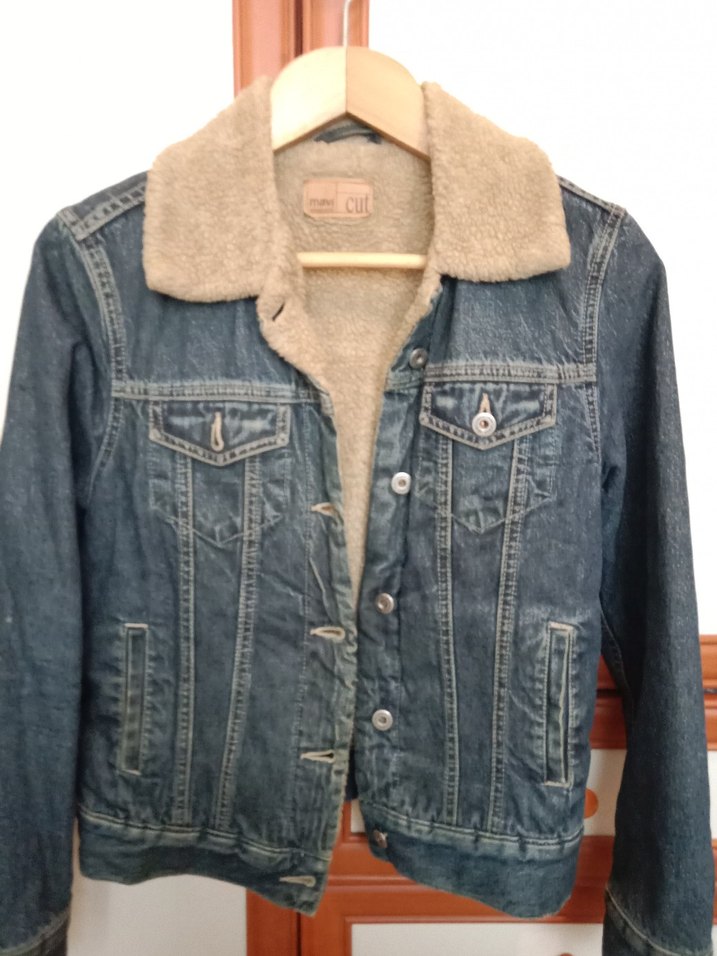 Kürklü Kadın Kot Ceket, Rahat Kesim - Görsel 5