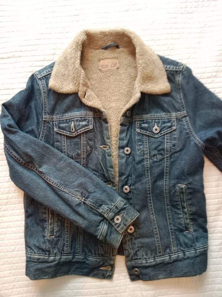 Kürklü Kadın Kot Ceket, Rahat Kesim - Görsel 2