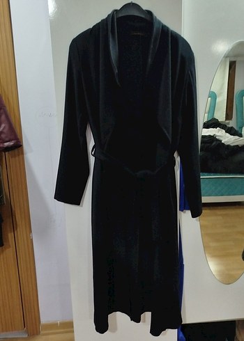 Uzun Siyah Kadın Sabahlık - Görsel 2