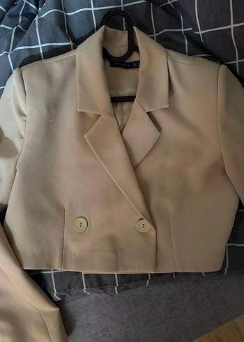 Bej Mini Kadın Blazer Ceket - Görsel 2