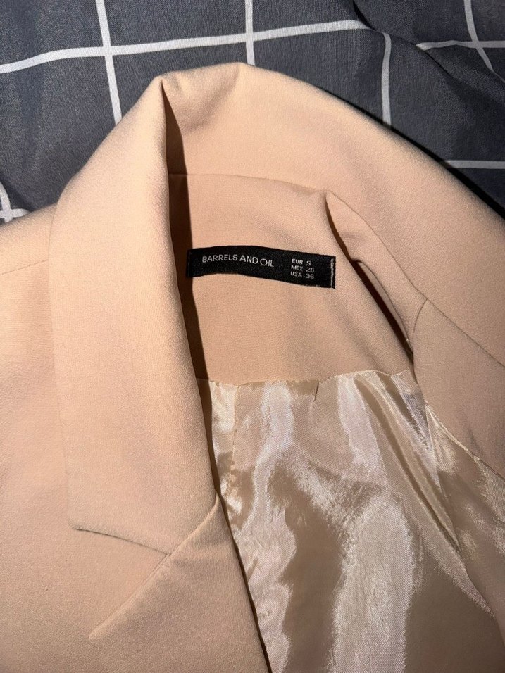 Bej Mini Kadın Blazer Ceket - Görsel 3