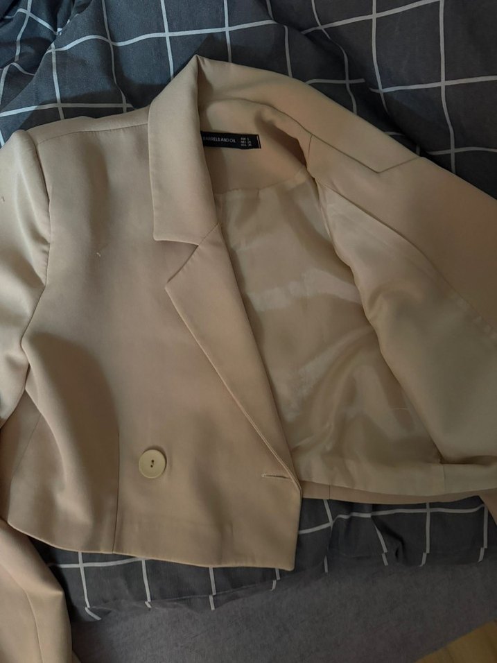Bej Mini Kadın Blazer Ceket - Görsel 4