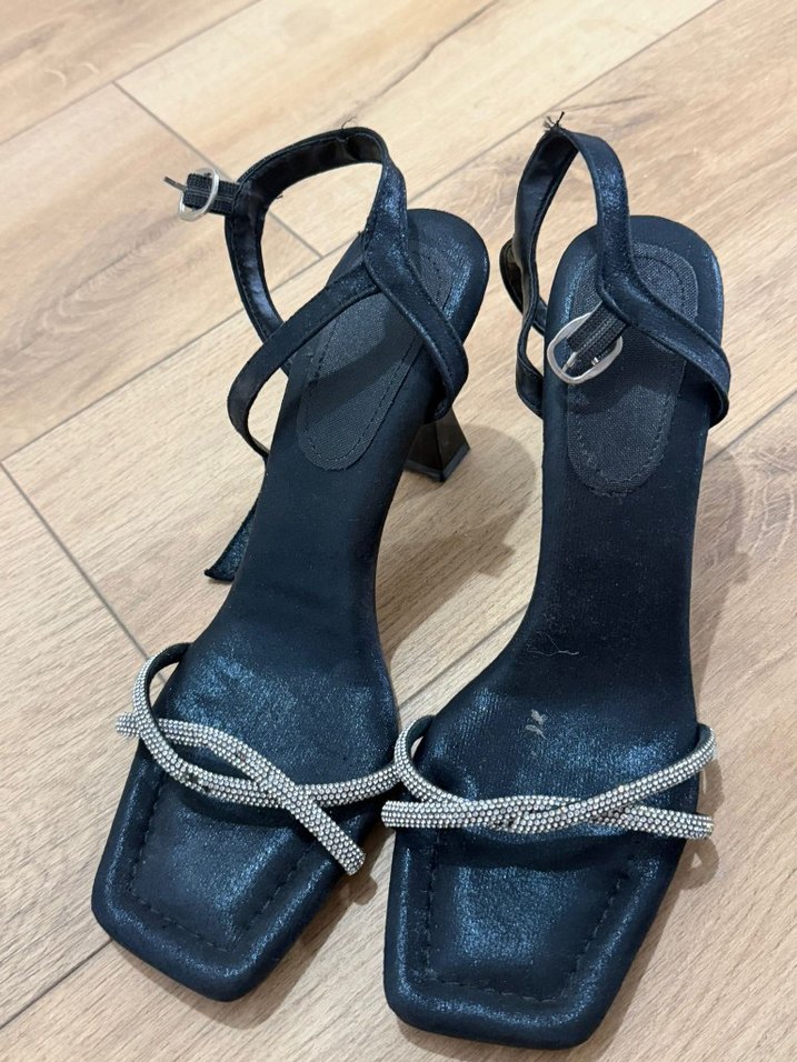Siyah Yılan Desenli Stiletto Topuklu Kadın Ayakkabı - Görsel 3