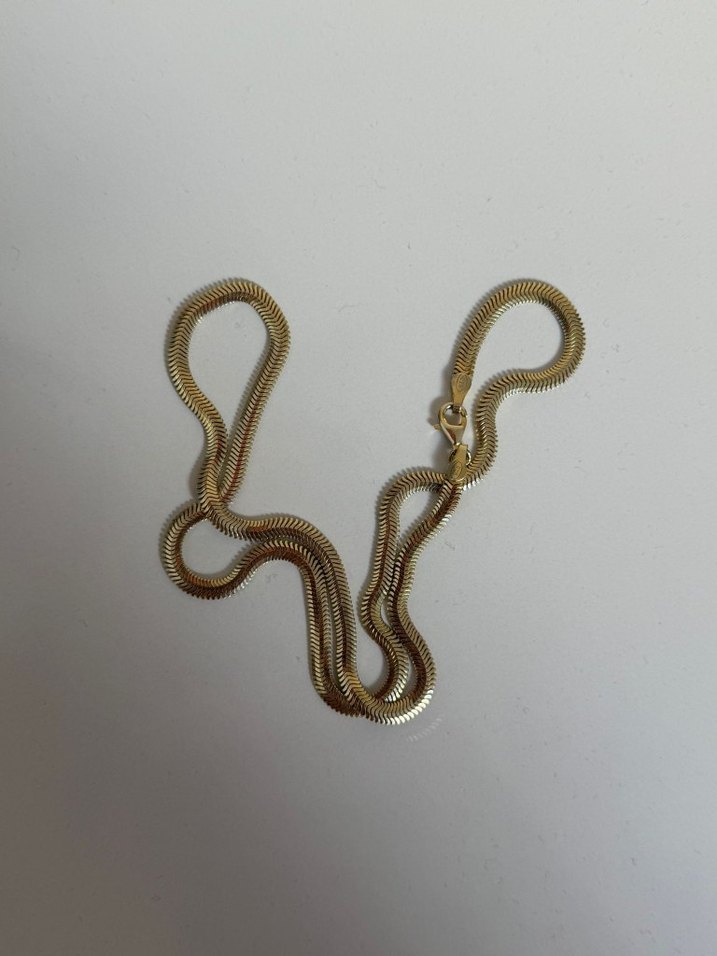 Altın Renk Zincir Detaylı Midi Kolye - Görsel 4