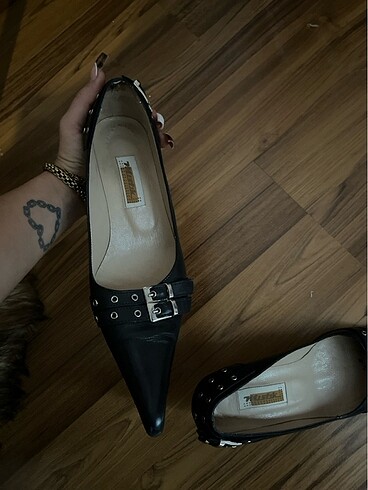 38 Beden siyah Renk vintage stiletto