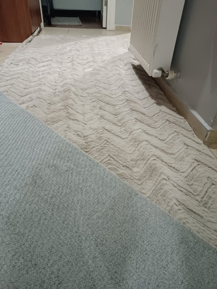 Gri ve krem rengi kaymaz taban halı - Görsel 2