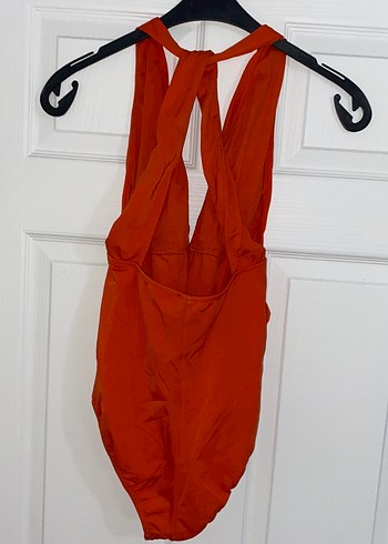 Turuncu Kemerli Strappy Kadın Mayo - Görsel 4