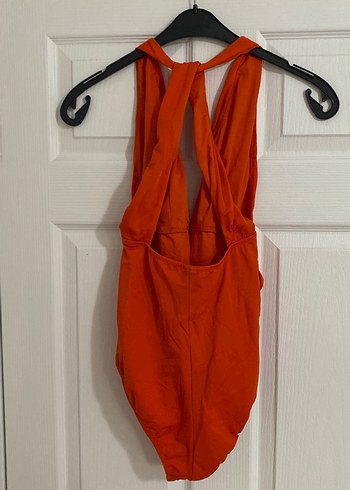 Turuncu Kemerli Strappy Kadın Mayo - Görsel 3