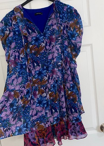 Bohem Kısa Kollu Mor Hamile Tuniği - Görsel 3