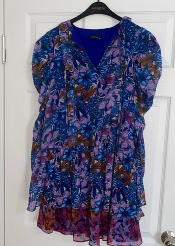 Bohem Kısa Kollu Mor Hamile Tuniği - Görsel 2