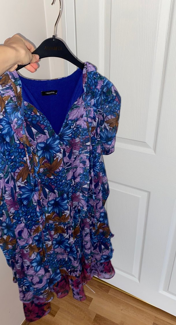 Bohem Kısa Kollu Mor Hamile Tuniği - Görsel 4