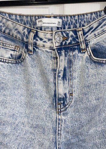 s Beden Kadın Mavi Gri Denim Regular Fit Pantolon