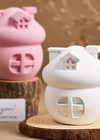 Beyaz Pastel Renkli Dekoratif Figürin Seti - Görsel 4