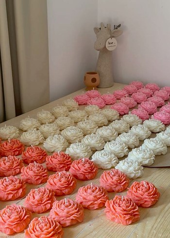 Çiçek Şeklinde Renkli Mum Seti - Görsel 8