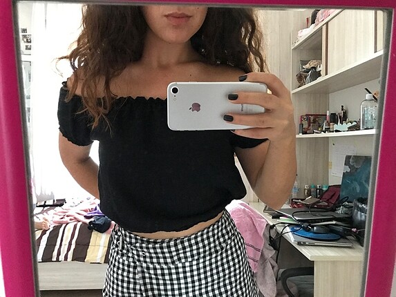 Siyah mini üst