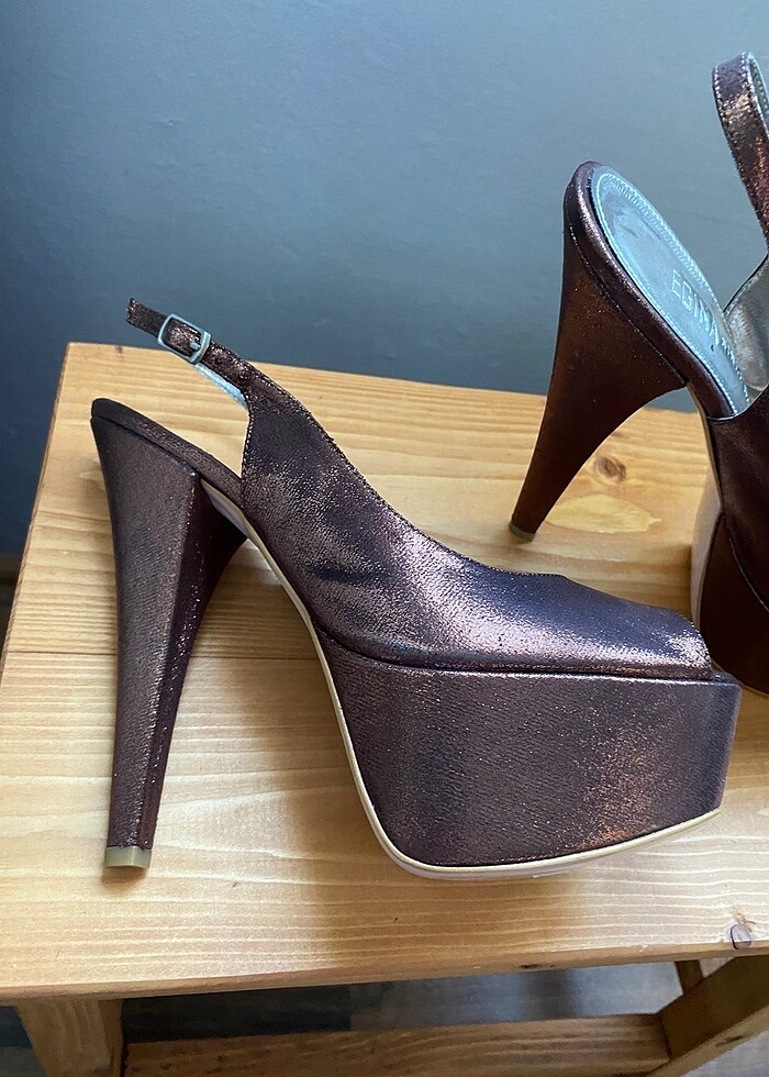 Bakır platform gece ayakkabısı - Görsel 2