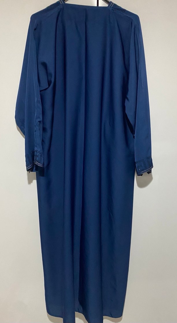 Nakışlı Lacivert Uzun Kadın Elbise - Görsel 3