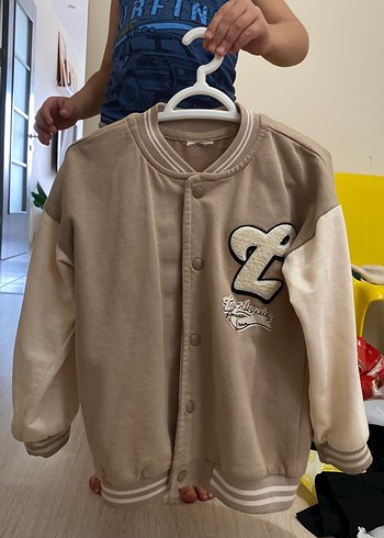 Erkek Çocuk Düğmeli Kahverengi Sweatshirt
