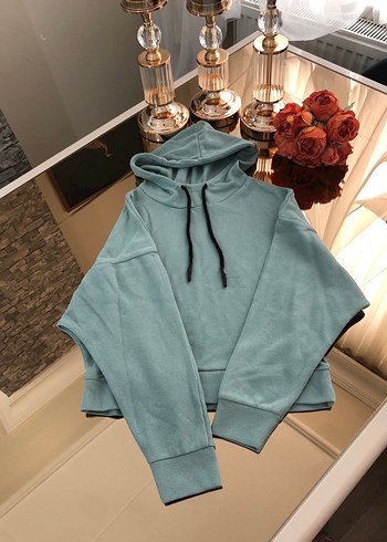 Gri Kapüşonlu Rahat Kesim Kadın Sweatshirt