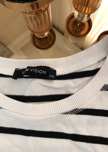 Zara Beyaz siyah Çizgili Pamuklu Kadın Sweatshirt