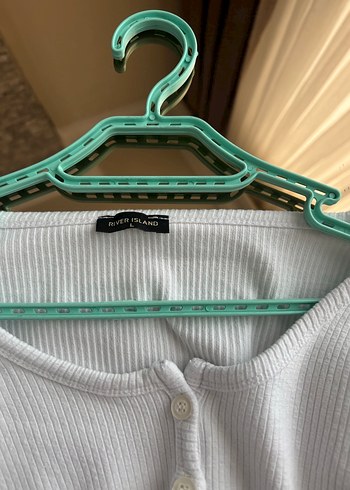 Düğmeli Beyaz Crop Top Uzun Kollu - Görsel 2