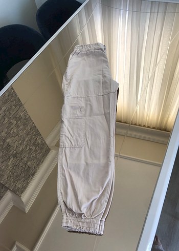 Bej Rahat Kesim Kadın Kargo Pantolon - Görsel 2