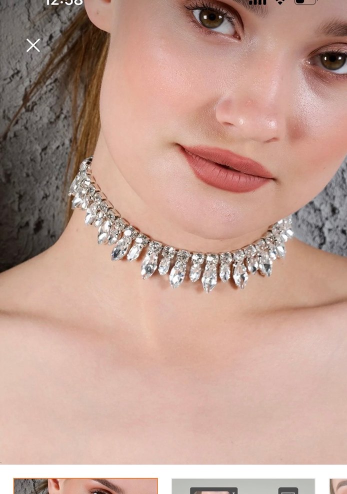 Abiye taşlı kolye - Görsel 2