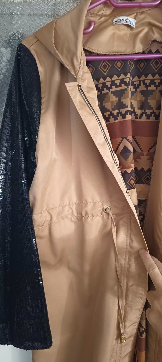 Bohem Tarzı Uzun Camel trençkot - Görsel 4