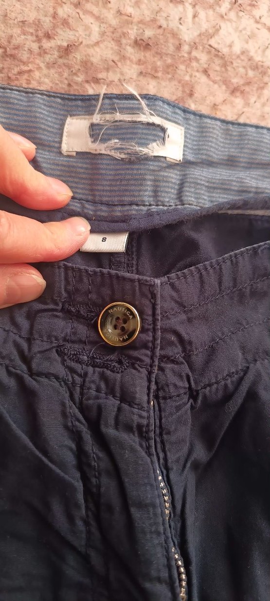 Kadın Lacivert Pamuklu Kemerli Şort - Görsel 2