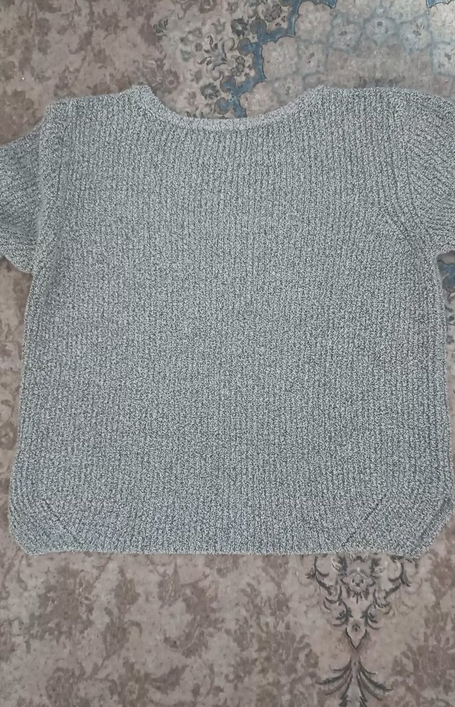 Gri Oversize Örgü Kadın Kazak - Görsel 3