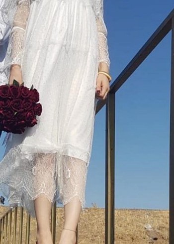 Uzun Beyaz Deniz Kızı Gelinlik - Görsel 3