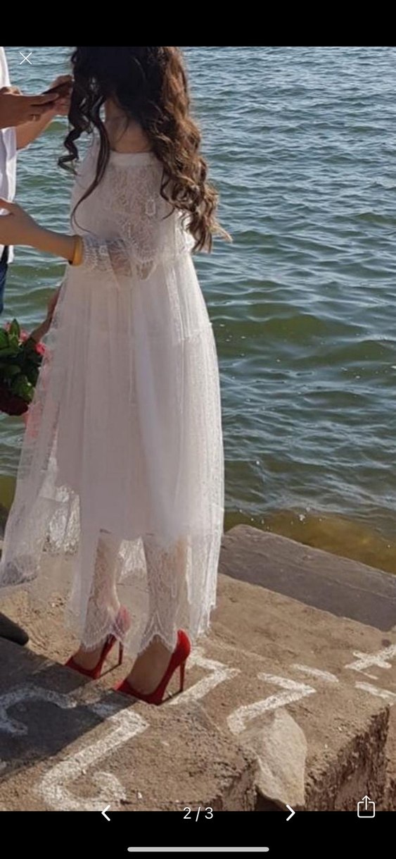 Uzun Beyaz Deniz Kızı Gelinlik - Görsel 2