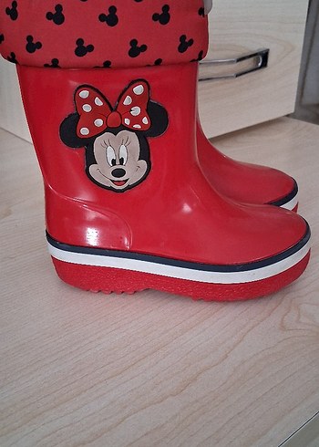 Kız Çocuk Kırmızı Minnie Mouse Yağmur Çizmesi