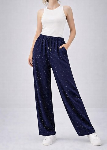 Oysho taşlı palazzo modal kumaş çekme diz izi yapmaz - Görsel 2