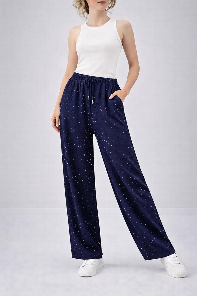 Oysho taşlı palazzo modal kumaş çekme diz izi yapmaz - Görsel 2