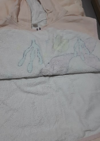 Kız Çocuk Pembe Denizkızı Baskılı Bornoz - Görsel 3