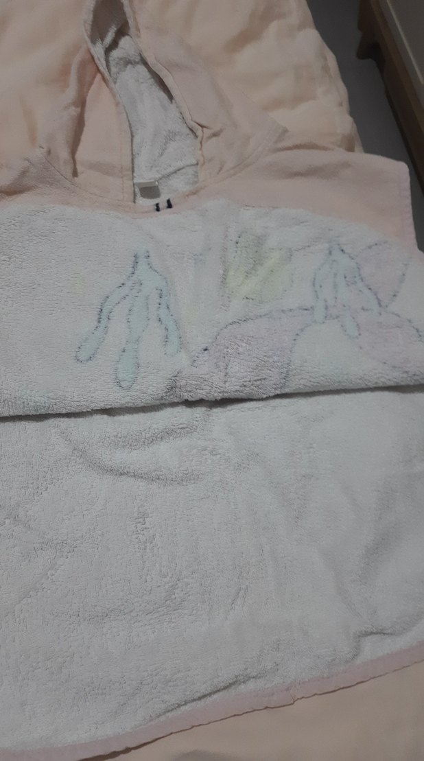 Kız Çocuk Pembe Denizkızı Baskılı Bornoz - Görsel 3